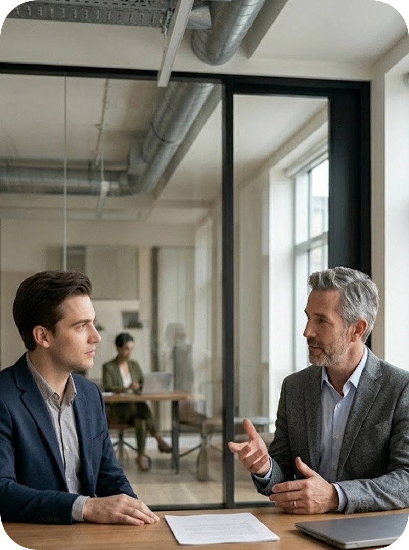 Appraiser meeting a client across a table